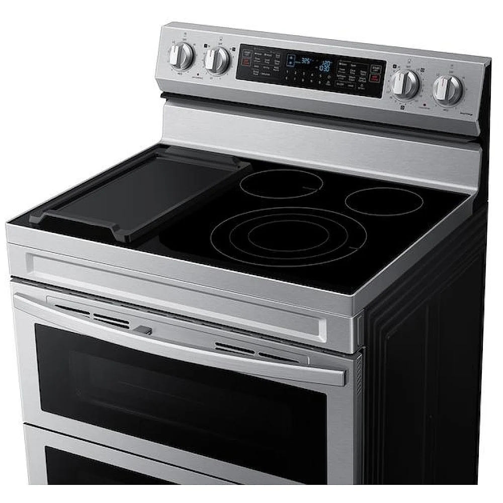 Samsung NE63A6751SS - NE63A6751SS/AC Electric Range, 6.3 cu. ft. Capacity, 30 inch Exterior Width, True Convection, 5 Burners, Storage Drawer, Air Fry, Self Clean, Double Oven, 3,000 Watts Highest Burner Element, Stainless Steel colour