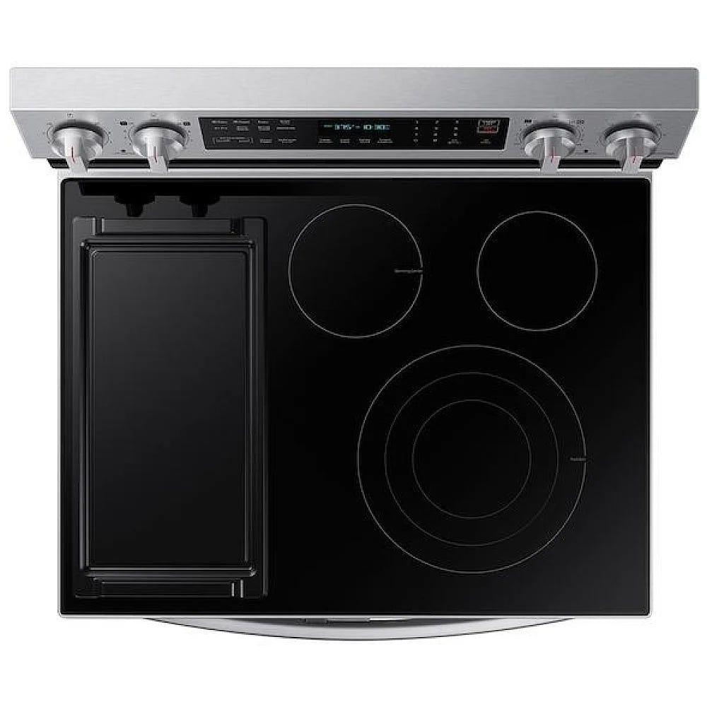 Samsung NE63A6751SS - NE63A6751SS/AC Electric Range, 6.3 cu. ft. Capacity, 30 inch Exterior Width, True Convection, 5 Burners, Storage Drawer, Air Fry, Self Clean, Double Oven, 3,000 Watts Highest Burner Element, Stainless Steel colour