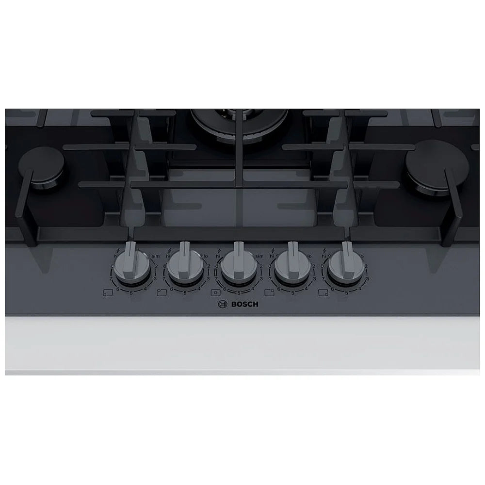 36" Bosch Benchmark Gas Cooktop, Benchmark, Tempered Glass, FlameSelect NGMP677UC - Handle detail view