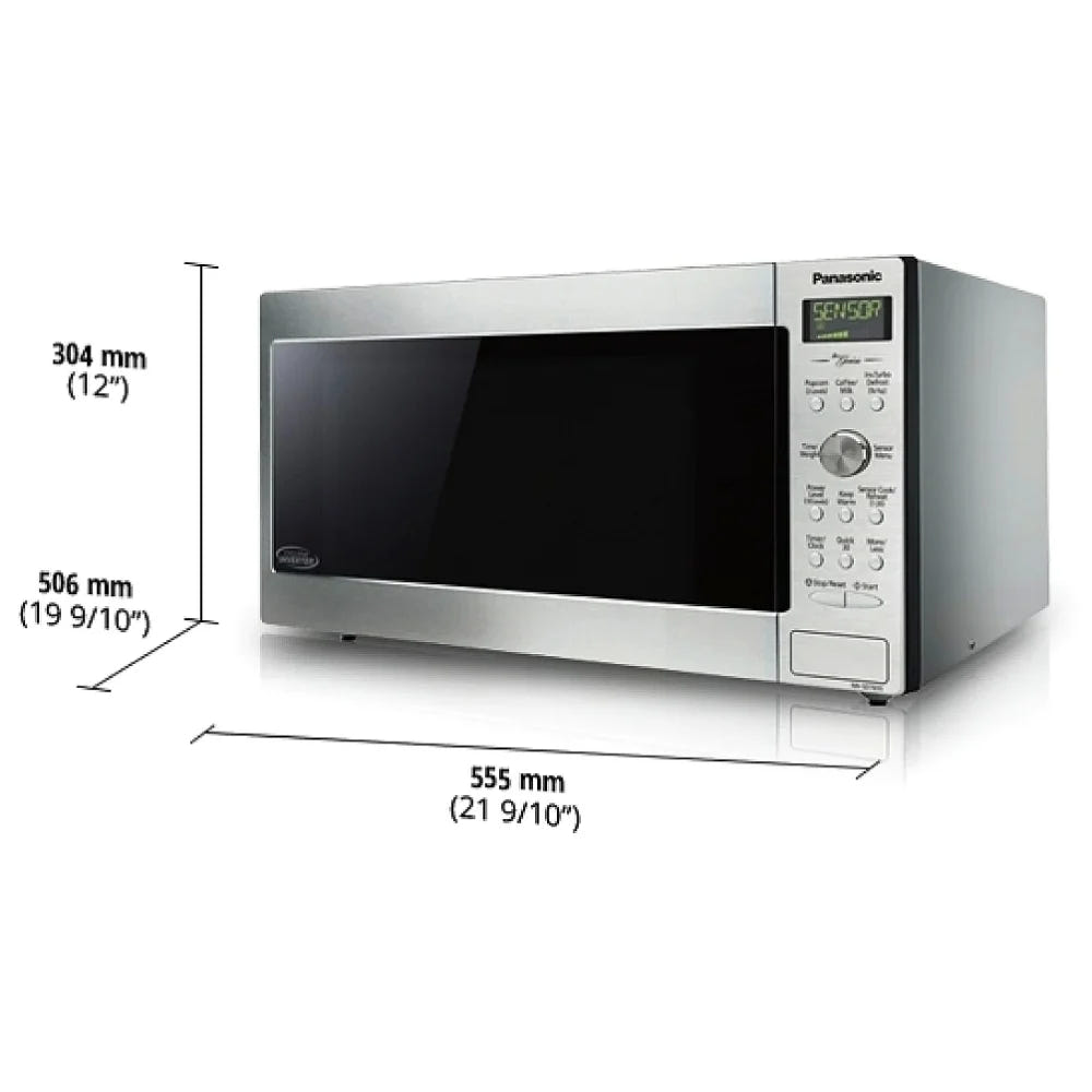 Panasonic NNSD765SC Countertop Microwave, 20 inch Exterior Width, 1.6 cu. ft. Capacity, 1,200 W Watts, Stainless Steel colour Genius Cyclonic Inverter