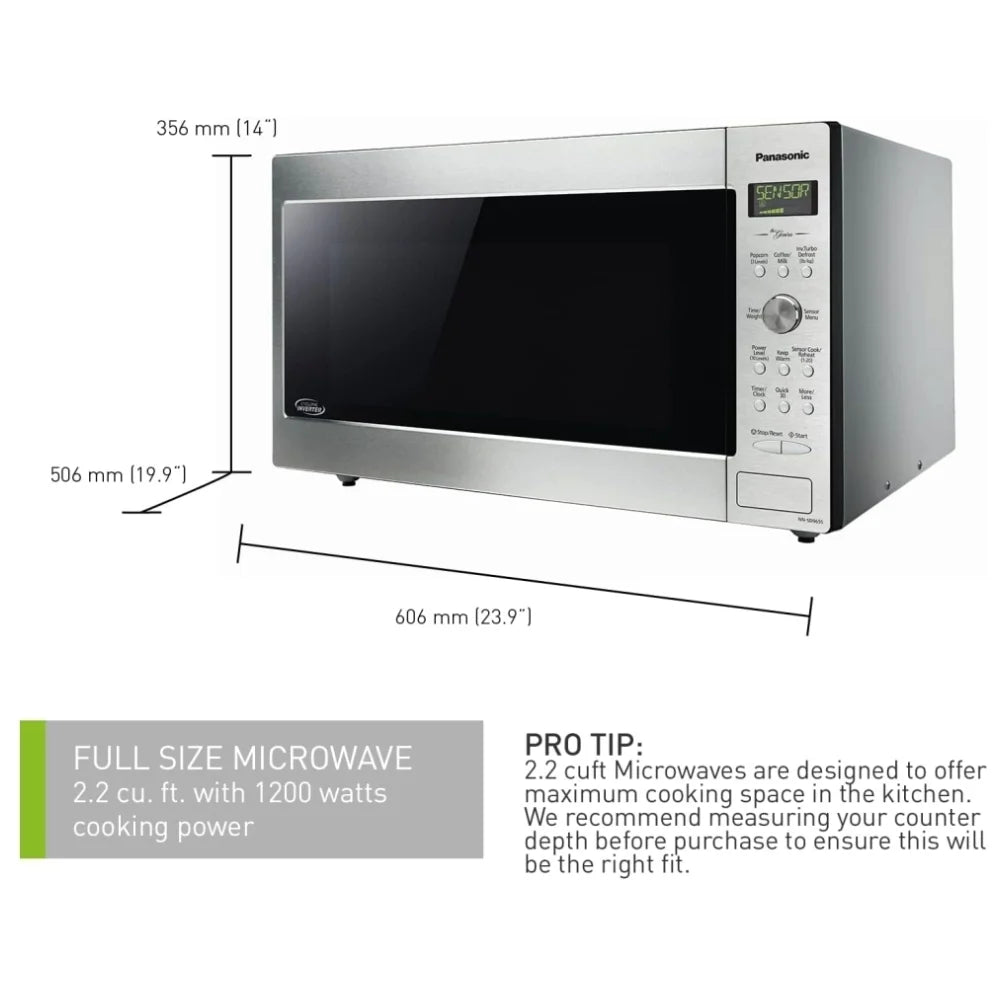 Panasonic NNSD965SC 24" Countertop Microwave 2.2 Cu. Ft 1200W - Interior View