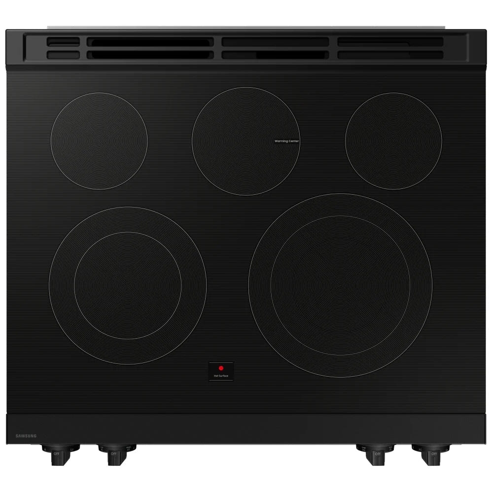 Samsung Bespoke NSE6DG8300SRAC Electric Range, 6.3 cu. ft. Capacity, 30 inch Exterior Width, Convection, 5 Burners, Storage Drawer, Air Fry, Self Clean, 3,000 Watts Highest Burner Element, Stainless Steel colour Air Fry