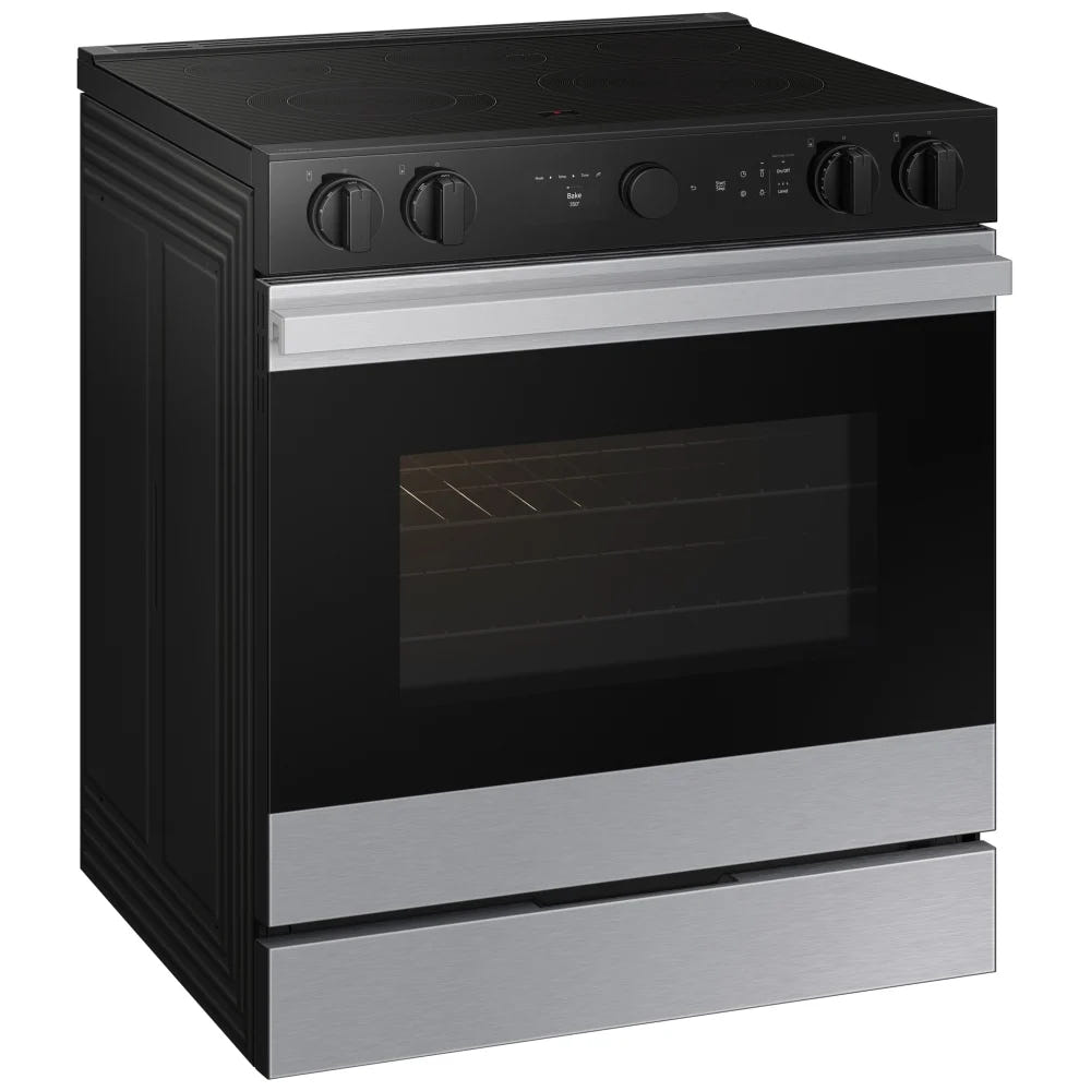Samsung NSE6DG8700SRAC Electric Range, 6.3 cu. ft. Capacity, 30 inch Exterior Width, True Convection, 5 Burners, Storage Drawer, & , Self Clean, 3,600 Watts Highest Burner Element, Stainless Steel colour