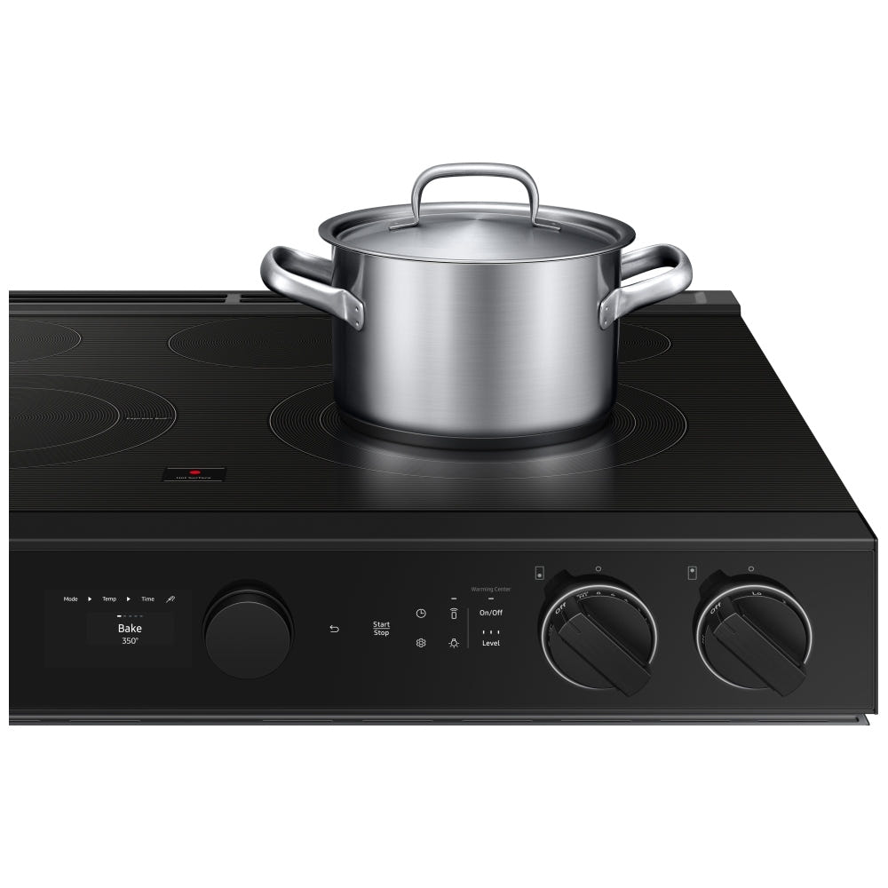 Samsung NSE6DG8700SRAC Electric Range, 6.3 cu. ft. Capacity, 30 inch Exterior Width, True Convection, 5 Burners, Storage Drawer, & , Self Clean, 3,600 Watts Highest Burner Element, Stainless Steel colour