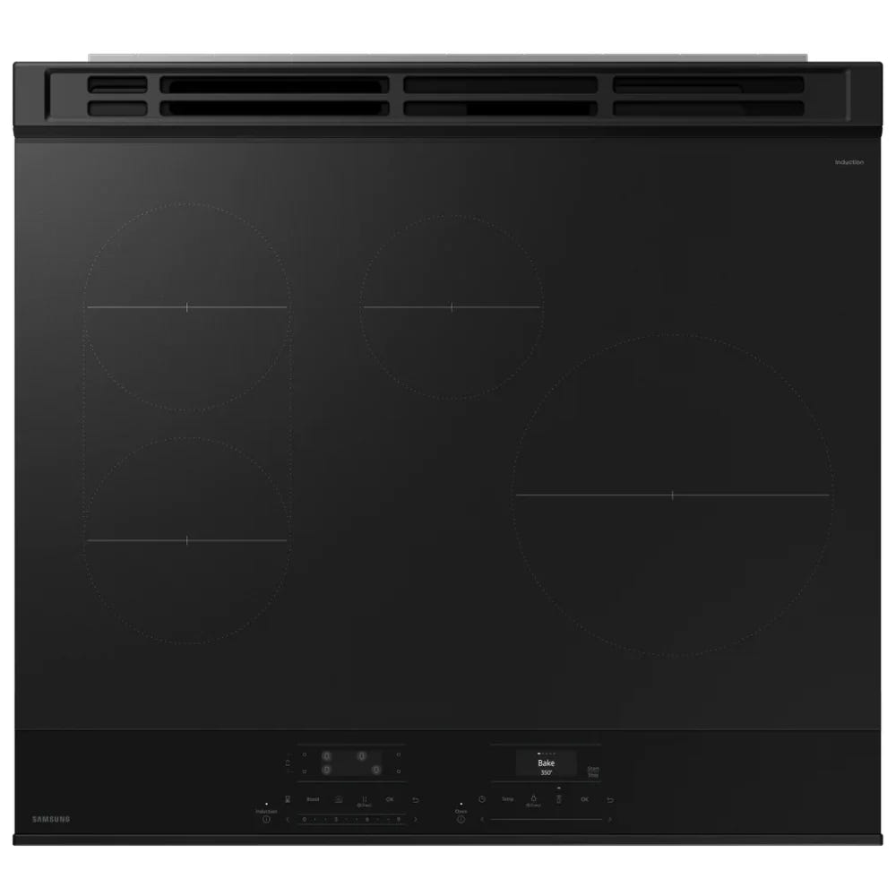 Samsung NSI6DG9300SRAC Induction Range, 6.3 cu. ft. Capacity, 30 inch Exterior Width, Convection, 4 Burners, Storage Drawer, Air Fry, Self Clean, 4,300 Watts Highest Burner Element, Stainless Steel colour, SmartThings™