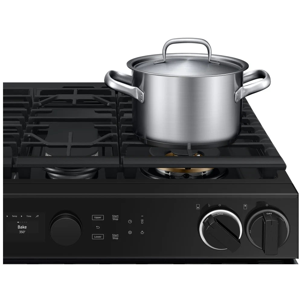 Samsung NSY6DG8550SRAC Dual Fuel Range, 6 cu. ft. Capacity, 30 inch Exterior Width, True Convection, Storage Drawer, & , Self Clean, Double Oven, Stainless Steel colour