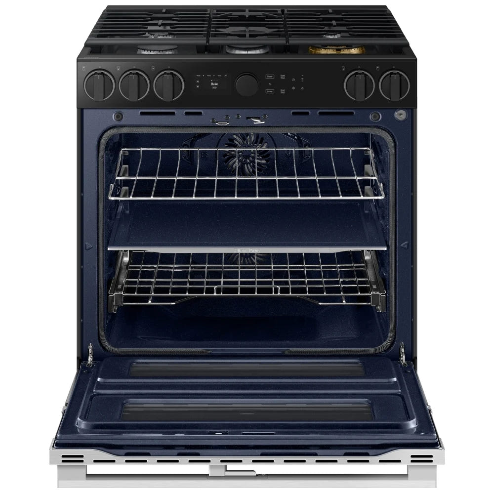 Samsung NSY6DG8550SRAC Dual Fuel Range, 6 cu. ft. Capacity, 30 inch Exterior Width, True Convection, Storage Drawer, & , Self Clean, Double Oven, Stainless Steel colour