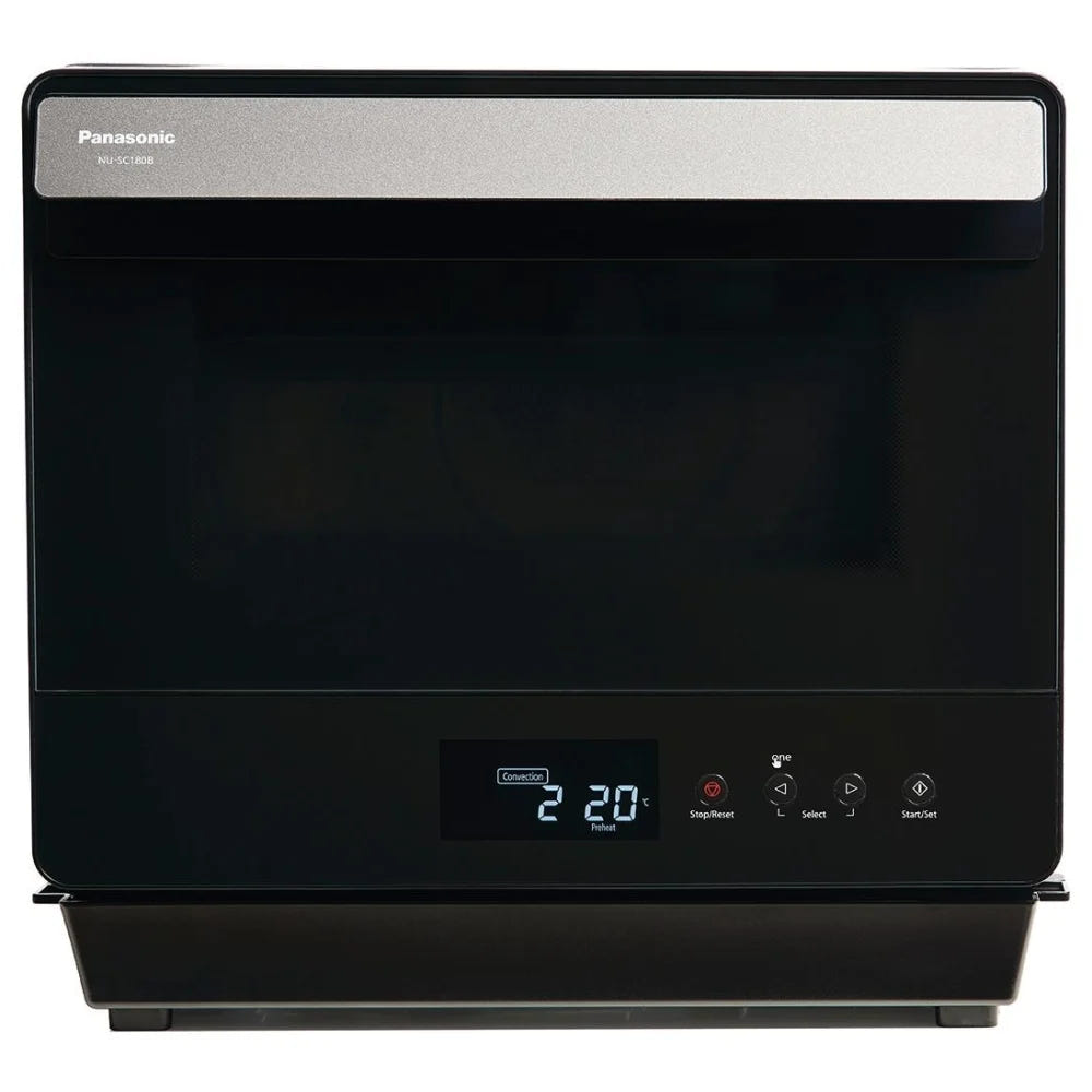 Panasonic NUSC180B Countertop Microwave Steam Oven, 0.7 cu. ft. Capacity, Convection, Stainless Steel Interior, Air Fry, Black colour