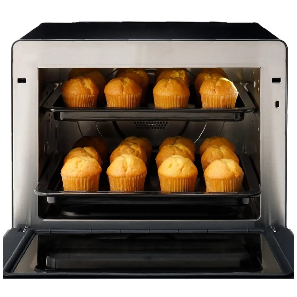 Panasonic NUSC180B Countertop Microwave Steam Oven, 0.7 cu. ft. Capacity, Convection, Stainless Steel Interior, Air Fry, Black colour