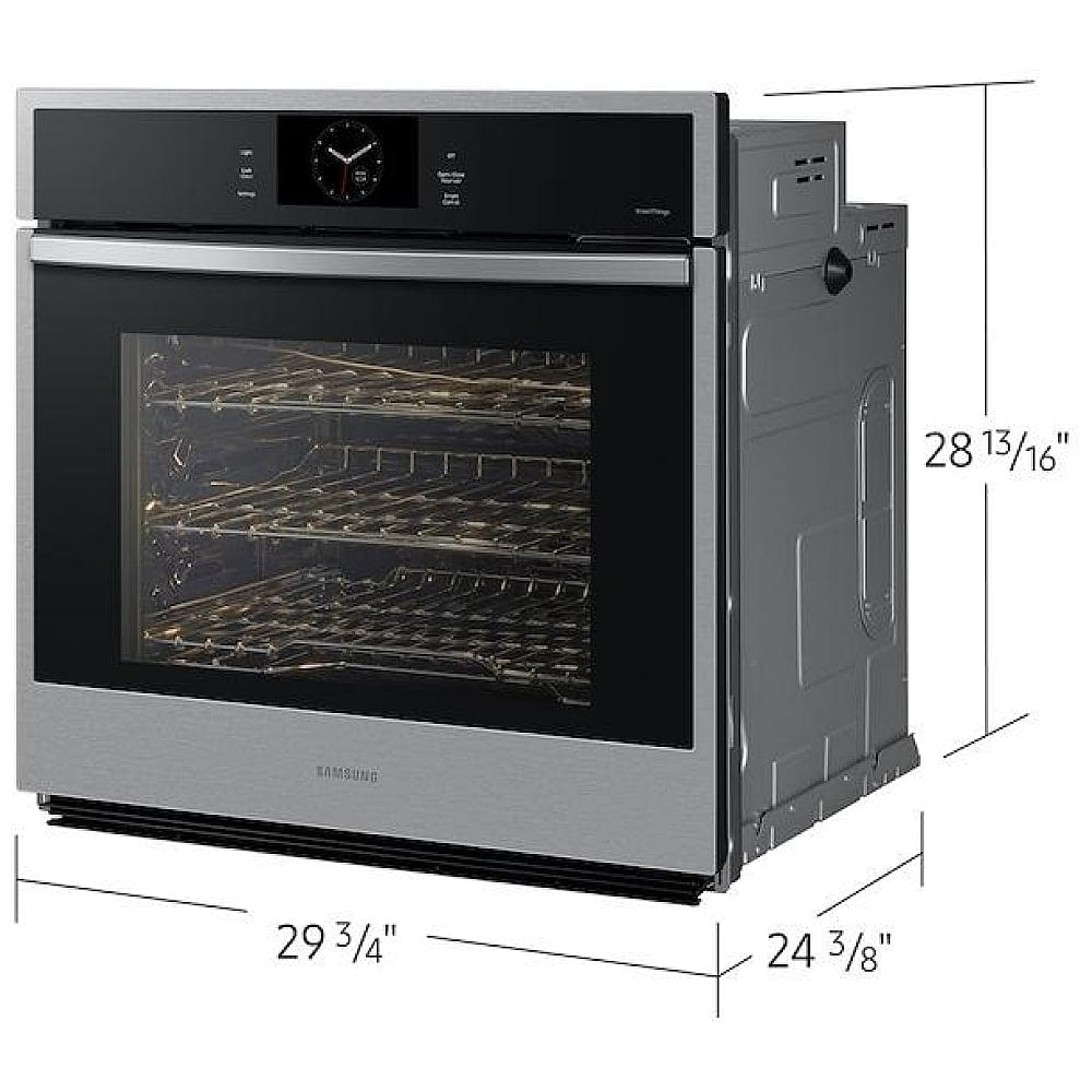 Samsung NV51CG600SSRAA Single Wall Oven, 30 inch Exterior Width, Convection, Self Clean, 5.1 cu. ft. Capacity, Temperature Probe, Wifi Enabled, Air Fry, Stainless Steel colour