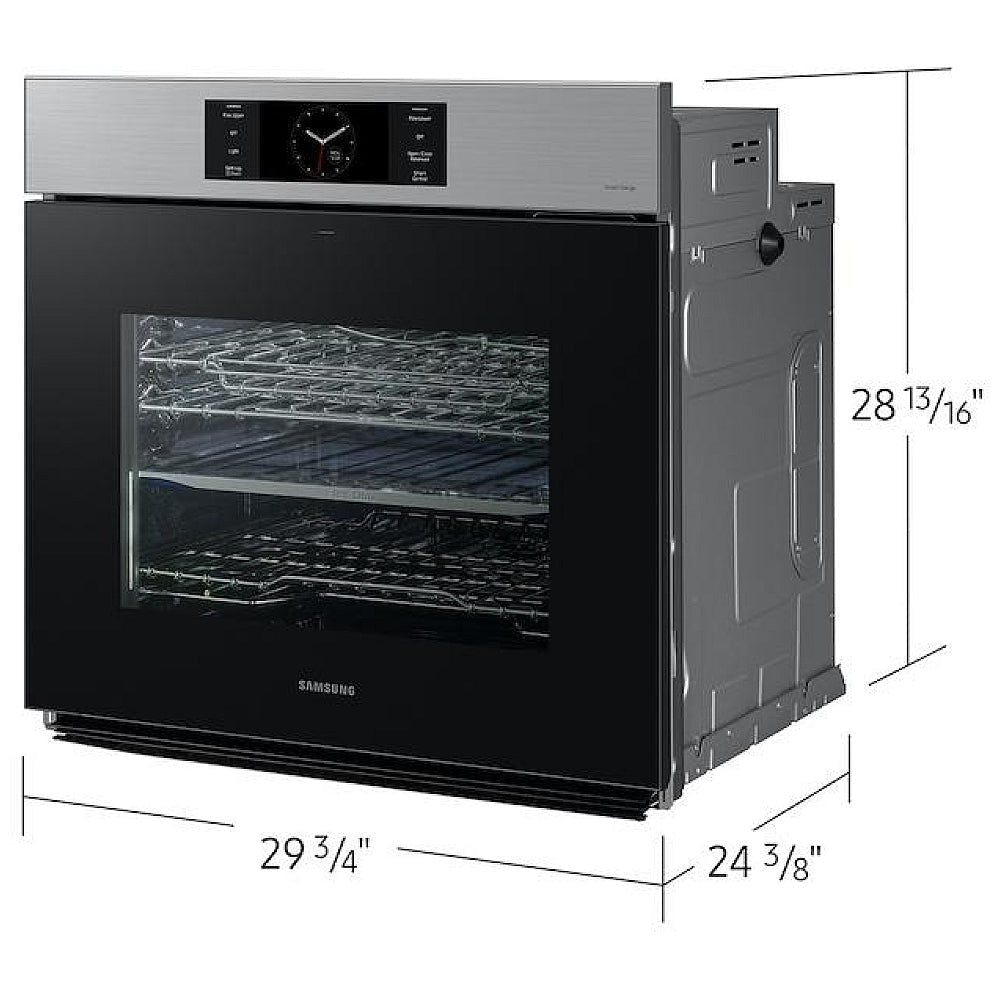 Samsung Bespoke NV51CG700SSRAA Single Wall Oven, 30 inch Exterior Width, Convection, Self Clean, 5.1 cu. ft. Capacity, Temperature Probe, Wifi Enabled, Air Fry, Stainless Steel colour