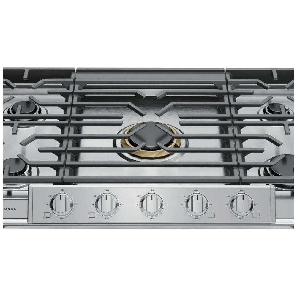 Frigidaire Professional 36'' Gas Cooktop PCCG3680AS handle detail view