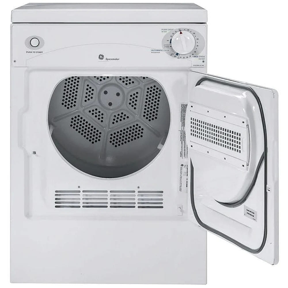 GE PSKP333EBWW Electric Dryer, 3.6 cu. ft. Capacity, Slide-in-Door Lint Filter