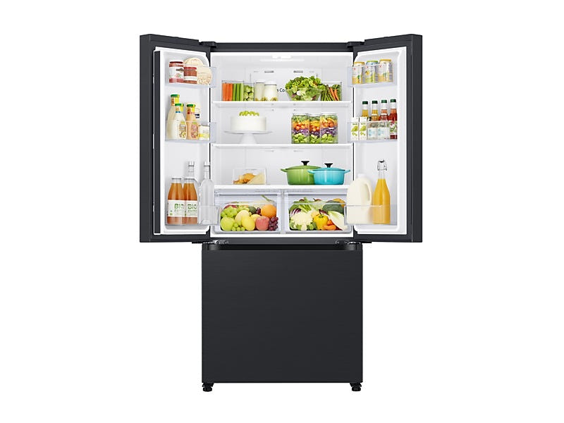 Samsung RF18A5101MT Counter Depth French Door Refrigerator, 33 inch Width, ENERGY STAR Certified, 18 cu. ft. Capacity, Counter Depth, Ice Dispenser (Freezer Located), Black Caviar Matt colour, Twin Cooling Plus™
