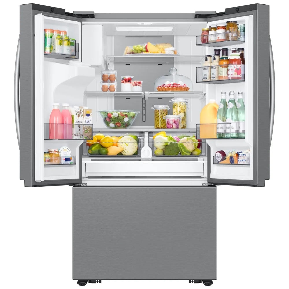 Samsung RF27CG5900SRAC Counter Depth French Door Refrigerator, 36 inch Width, ENERGY STAR Certified, 26 cu. ft. Capacity, Counter Depth, Water Dispenser (Exterior), Ice Dispenser (Thru Door), Stainless Steel colour Family Hub