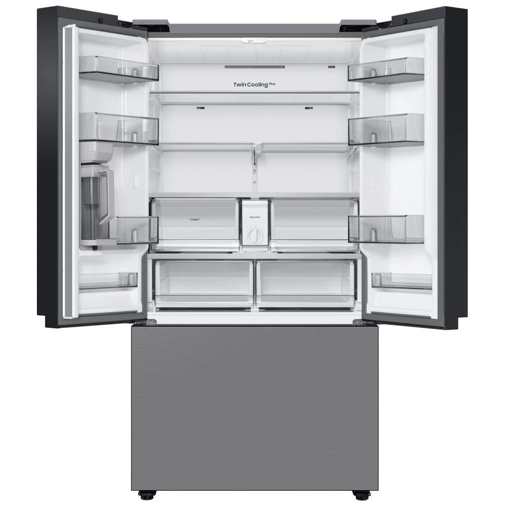 Samsung Bespoke RF30BB6200QLAA French Door Refrigerator, 36 inch Width, ENERGY STAR Certified, 30.1 cu. ft. Capacity, Water Dispenser (Interior), Ice Dispenser (Freezer Located), Stainless Steel colour