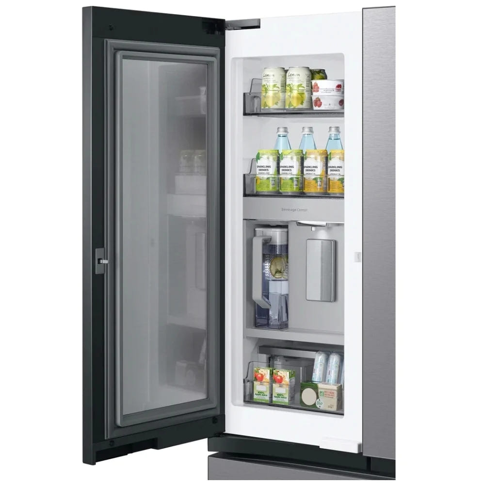 Samsung Bespoke RF30BB6600QLAA French Door Refrigerator, 36 inch Width, ENERGY STAR Certified, 30.1 cu. ft. Capacity, Water Dispenser (Interior), Ice Dispenser (Freezer Located), Stainless Steel colour Beverage Center