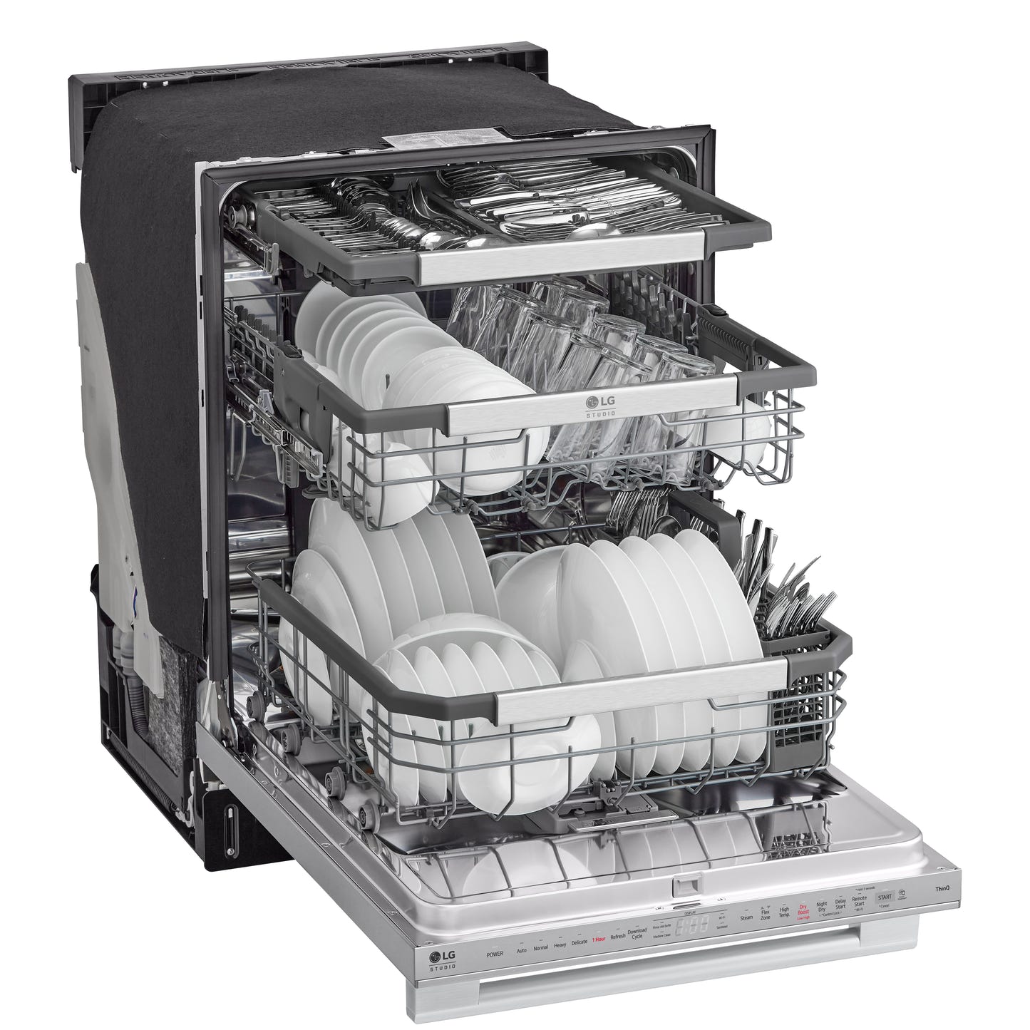 LG STUDIO Top Control Smart Dishwasher with 1-Hour Wash & Dry, QuadWash Pro™, TrueSteam® and Dynamic Heat Dry™ SDWB24S3