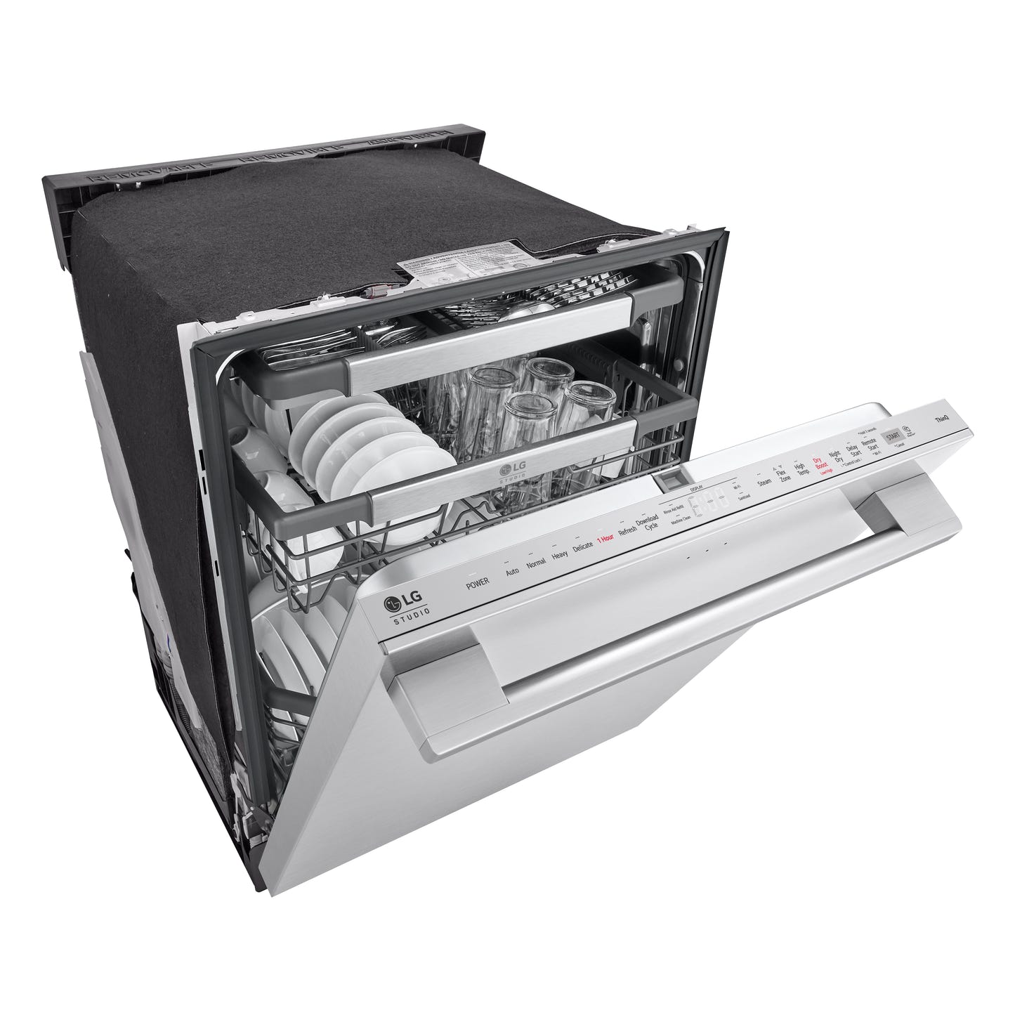 LG STUDIO Top Control Smart Dishwasher with 1-Hour Wash & Dry, QuadWash Pro™, TrueSteam® and Dynamic Heat Dry™ SDWB24S3