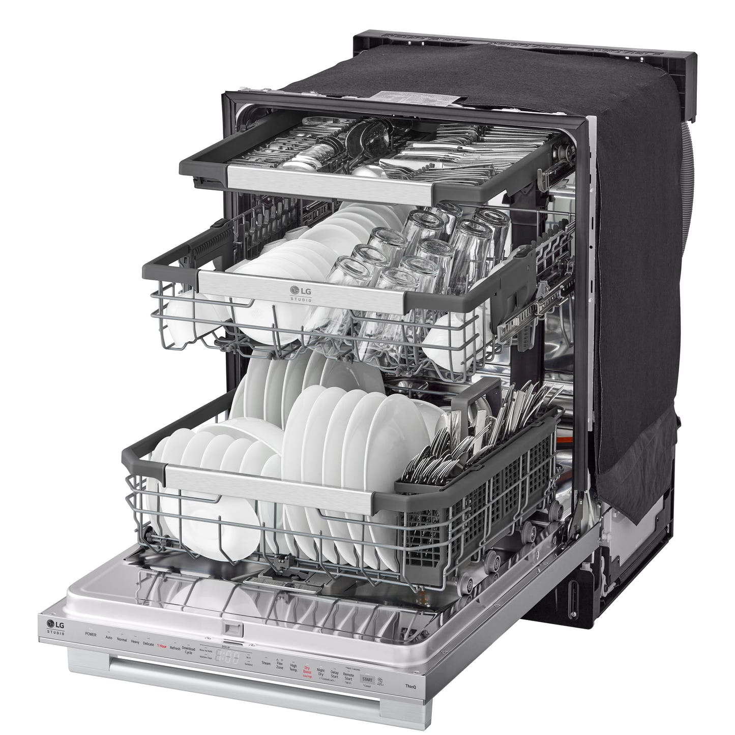 LG STUDIO Top Control Smart Dishwasher with 1-Hour Wash & Dry, QuadWash Pro™, TrueSteam® and Dynamic Heat Dry™ SDWB24S3