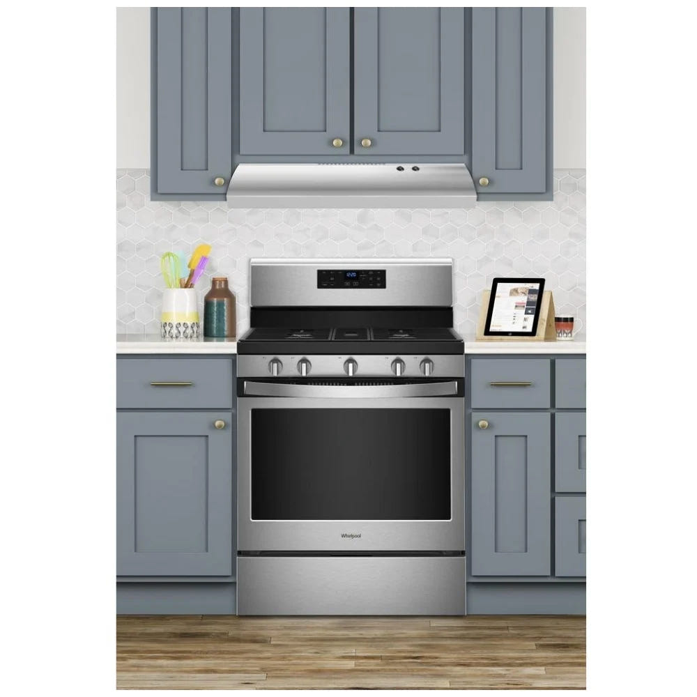 Whirlpool UXT4130ADS 抽油烟机,30 英寸外部宽度,橱柜下,190 CFM,内部/再循环,白炽灯,洗碗机安全过滤器,2,不锈钢颜色,含鼓风机