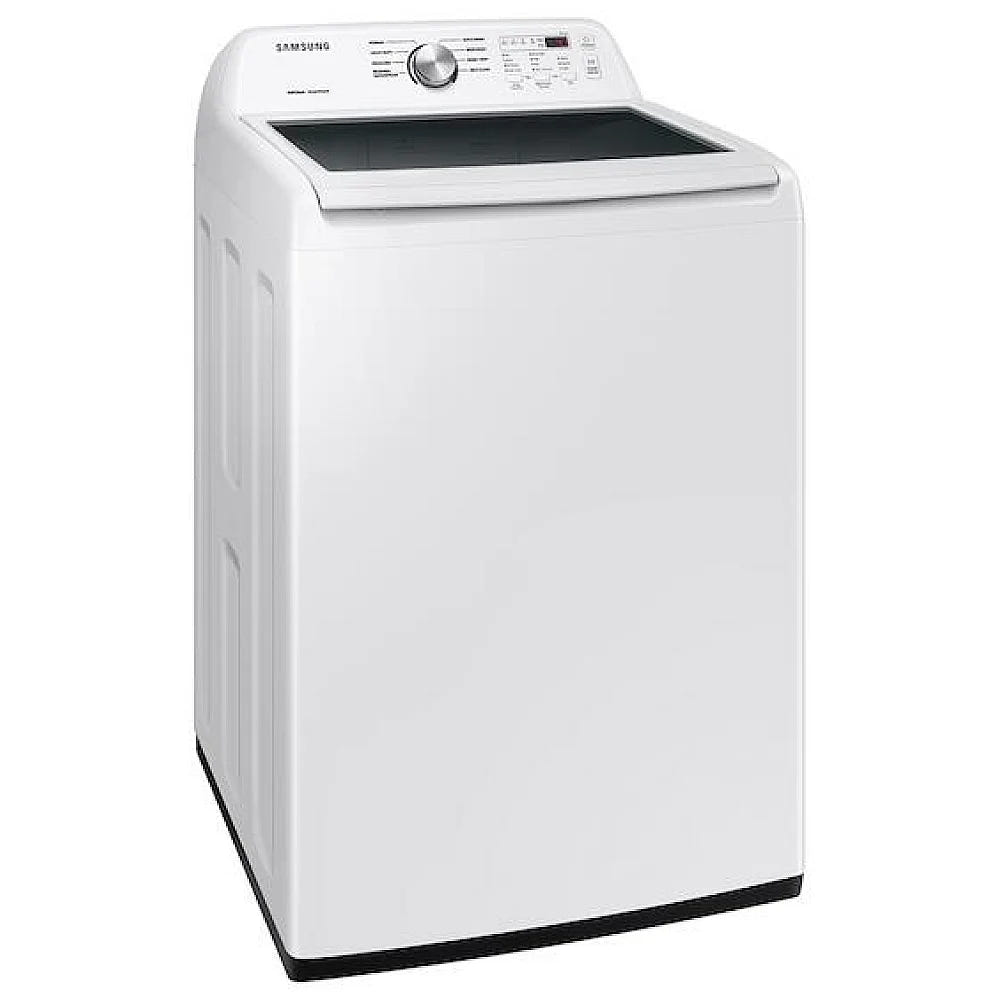 Samsung WA44A3205AW Top Load Washer, 27 inch Width, 5 cu. ft. Washer Capacity, 8 Wash Cycles, 5 Temperature Settings, 700 RPM Washer Spin Speed, Agitator, White colour (Contains Agitator), Soft Close Lid