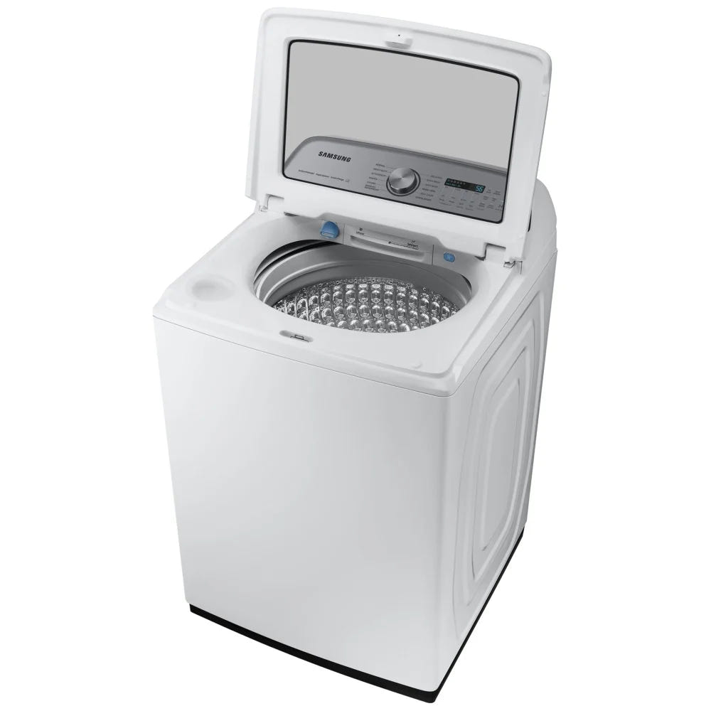 Samsung WA52DG5500AWUS Top Load Washer, ENERGY STAR Certified, 6 cu. ft. Washer Capacity, 12 Wash Cycles, 5 Temperature Settings, 750 RPM Washer Spin Speed, Impeller, Wifi Enabled, White colour