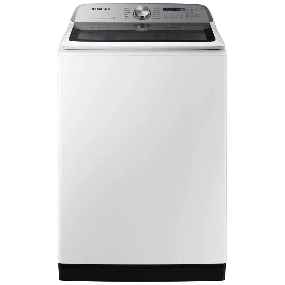 Samsung WA52DG5500AWUS Top Load Washer, ENERGY STAR Certified, 6 cu. ft. Washer Capacity, 12 Wash Cycles, 5 Temperature Settings, 750 RPM Washer Spin Speed, Impeller, Wifi Enabled, White colour