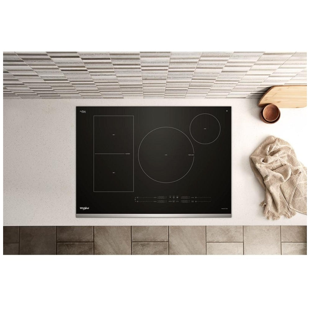Whirlpool WCIT7530SS 电磁炉,30 英寸外部宽度,4 个燃烧器,不锈钢色