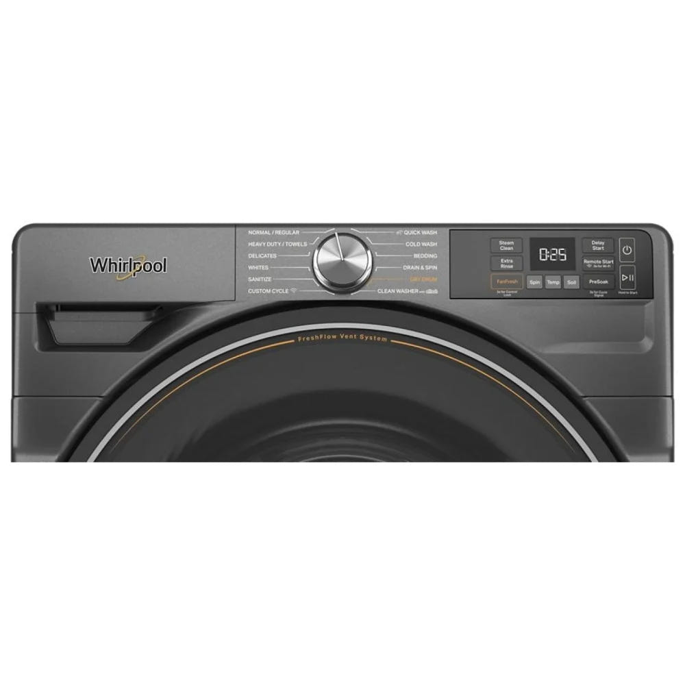Whirlpool WFW5720RU Front Load Washer, ENERGY STAR Certified, 5.2 cu. ft. Washer Capacity, 12 Wash Cycles, Steam Clean, 1,160 RPM Washer Spin Speed, Wifi Enabled, Black colour