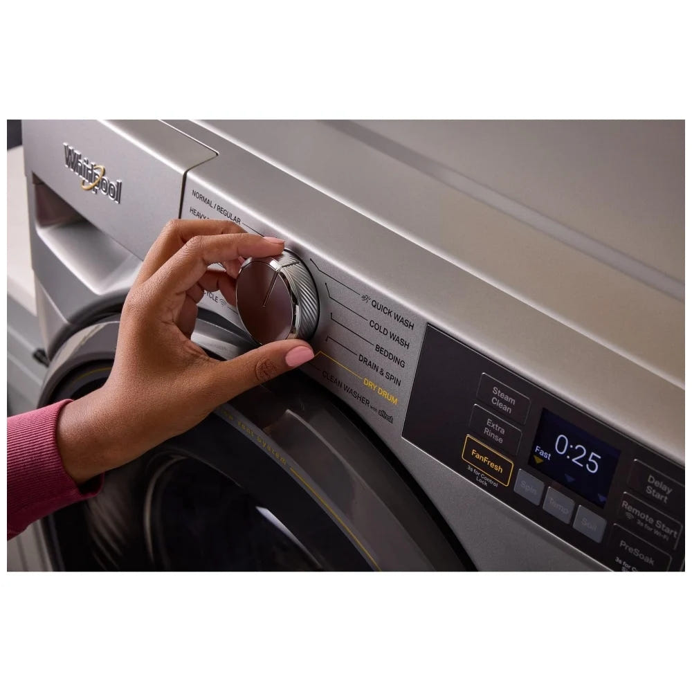 Whirlpool WFW5720RU Front Load Washer, ENERGY STAR Certified, 5.2 cu. ft. Washer Capacity, 12 Wash Cycles, Steam Clean, 1,160 RPM Washer Spin Speed, Wifi Enabled, Black colour