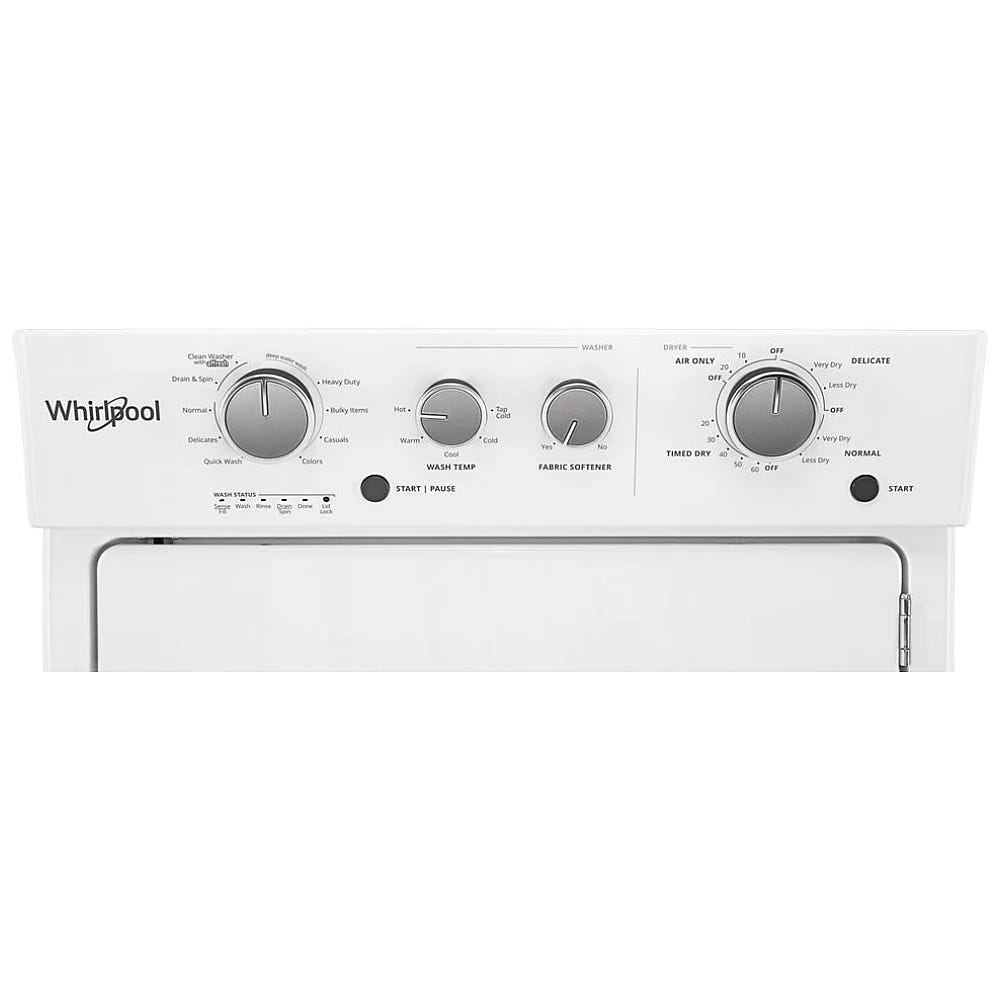 Whirlpool WGT4027HW 27 1/4 inch Width Washer & Dryer Set Laundry Center