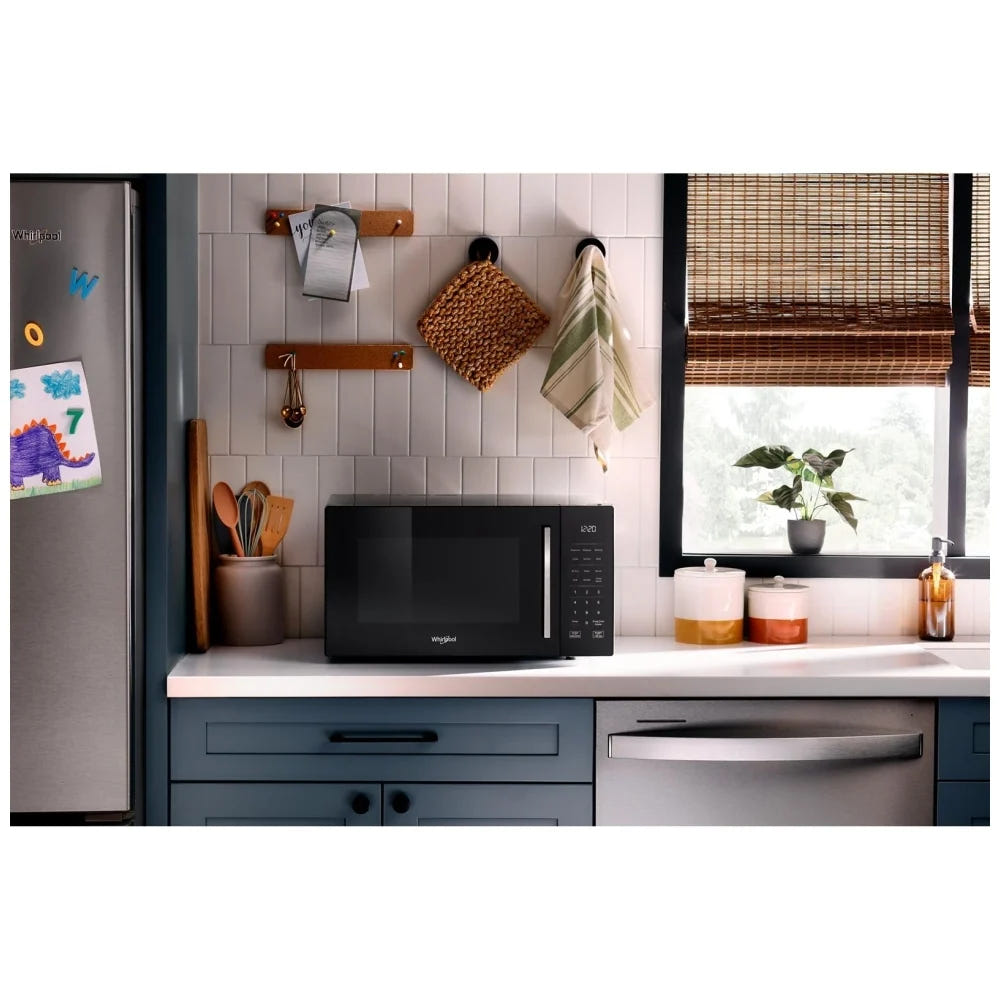 Whirlpool WMCS5522RB Countertop Microwave, 22 inch Exterior Width, 1 cu. ft. Capacity, 900 W Watts, Convection, Stainless Steel Interior, Black colour