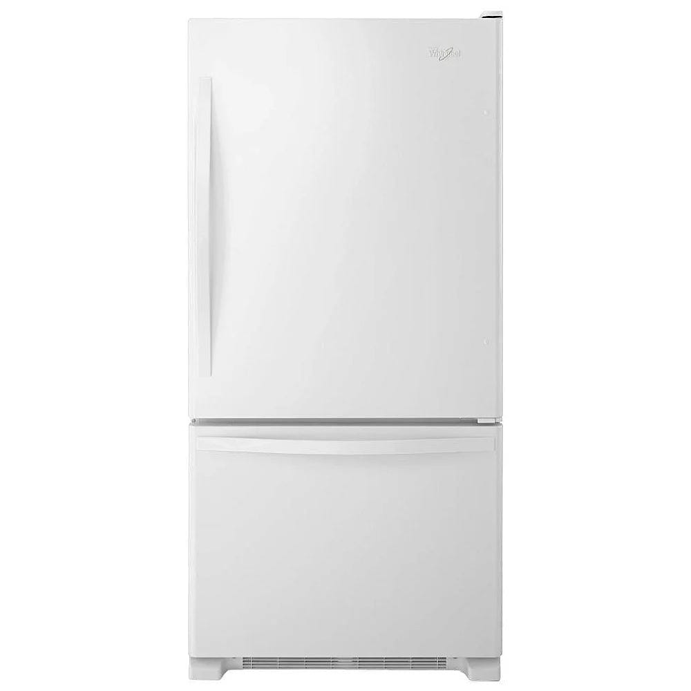 Whirlpool WRB322DMBW Bottom Freezer Refrigerator, 33 inch Width, Ice Dispenser (Freezer Located), 21.9 cu. ft. Capacity, White colour