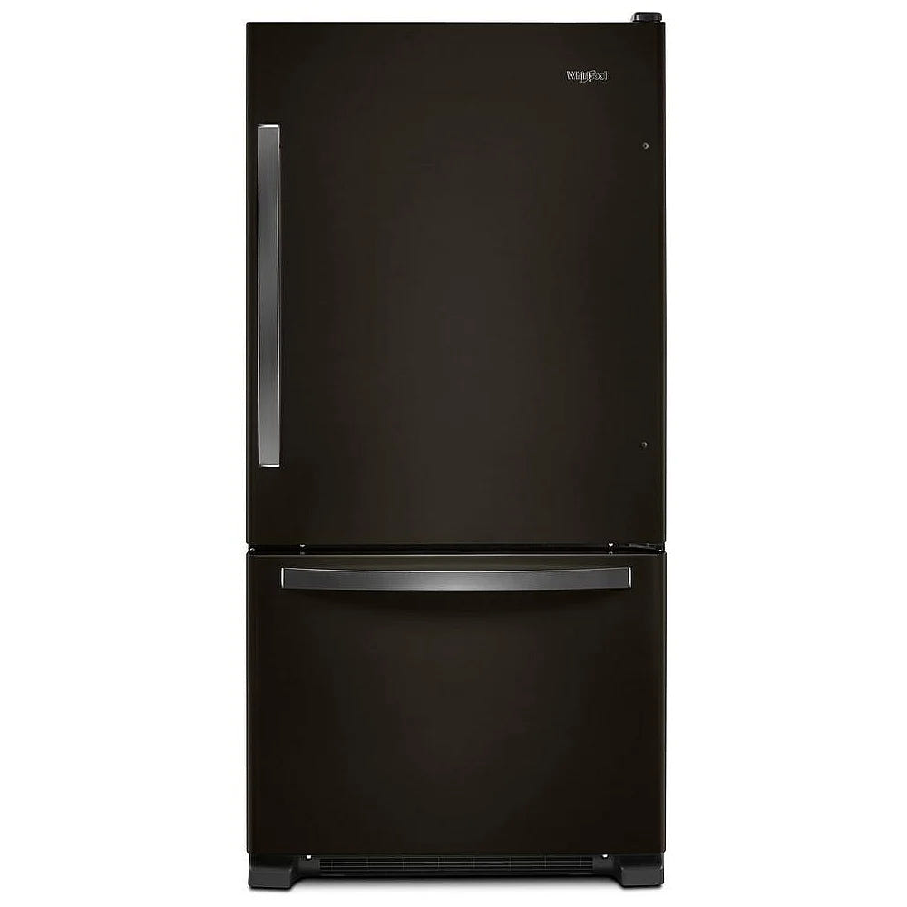 Whirlpool WRB322DMHV Bottom Freezer Refrigerator, 33 inch Width, ENERGY STAR Certified, Ice Dispenser (Freezer Located), 21.9 cu. ft. Capacity, Black Stainless Steel colour