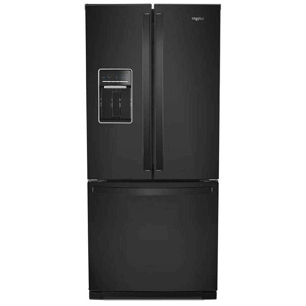 Whirlpool WRF560SEHB French Door Refrigerator, 30 inch Width, 19.7 cu. ft. Capacity, Water Dispenser (Exterior), Ice Dispenser (Freezer Located), Black colour