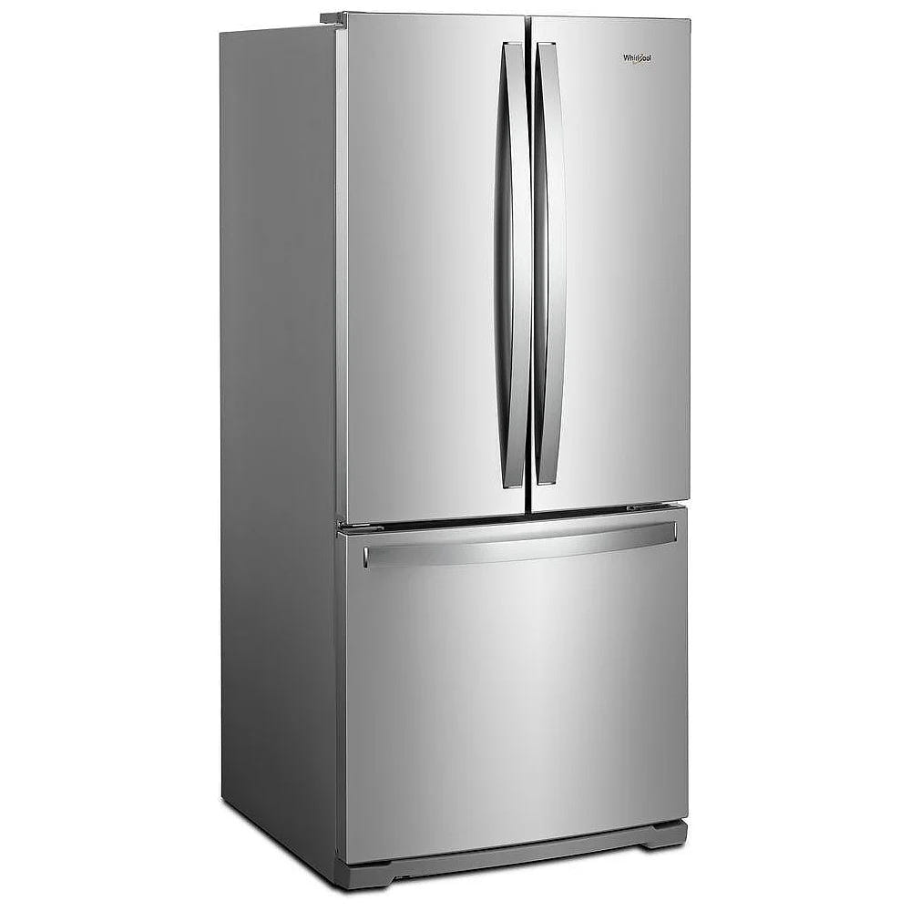 Whirlpool WRF560SMHZ 法式门冰箱,30 英寸宽,19.7 立方英尺容量,制冰机(位于冷冻室),不锈钢颜色