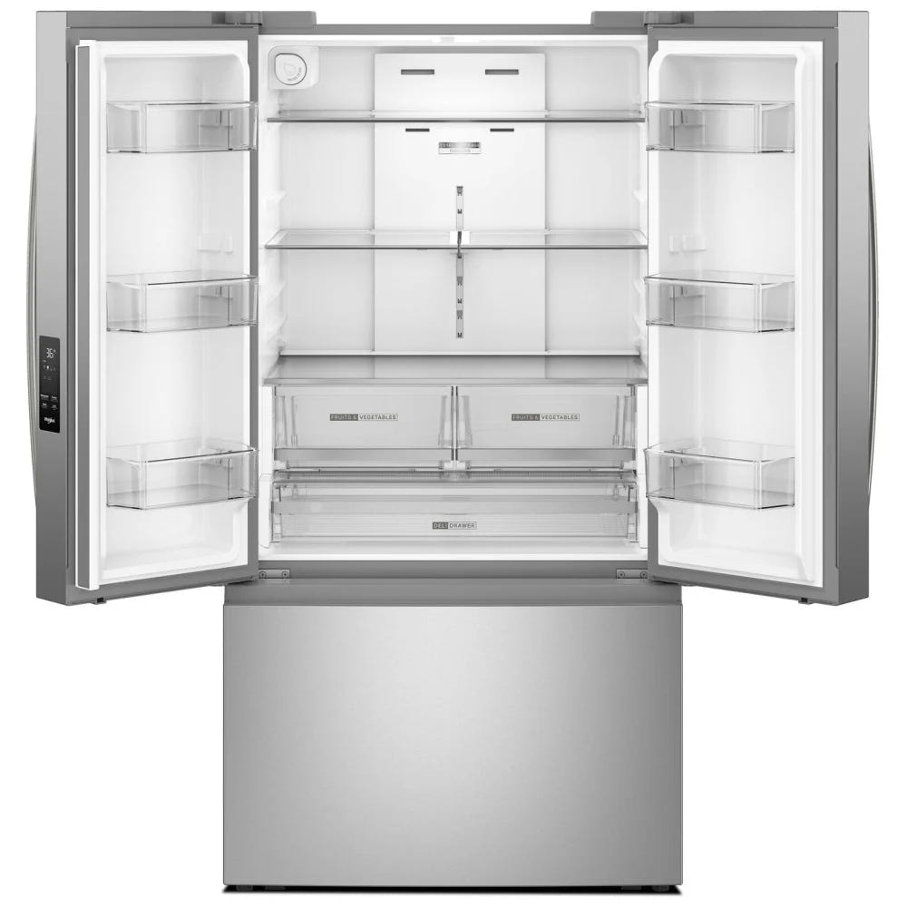 Whirlpool WRFF3136SZ French Door Refrigerator, 36 inch Width, ENERGY STAR Certified, 31 cu. ft. Capacity, Ice Dispenser (Freezer Located), FingerPrint Resistant Stainless Steel colour