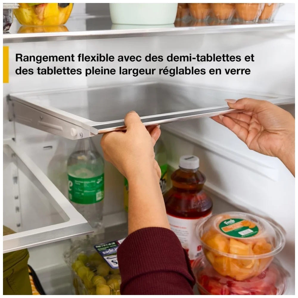 Whirlpool WRMF3536SV French Door Refrigerator, 36 inch Width, 29 cu. ft. Capacity, Water Dispenser (Exterior), Ice Dispenser (Thru Door), ENERGY STAR Certified, Fingerprint-Resistant Black Stainless colour, EveryDrop™ Water Filtration