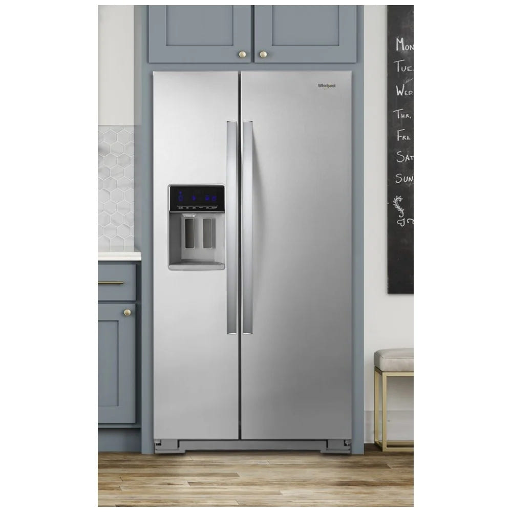 Whirlpool WRS571CIHZ Side by Side Refrigerator, 36 inch Width, Counter Depth, 20.5 cu. ft. Capacity, Water Dispenser (Exterior), Ice Dispenser (Thru Door), Stainless Steel colour