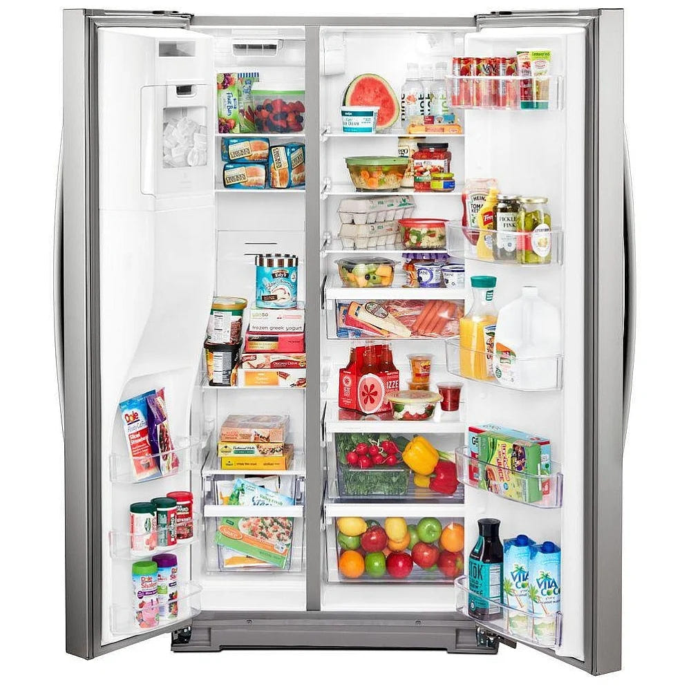 Whirlpool WRS571CIHZ Side by Side Refrigerator, 36 inch Width, Counter Depth, 20.5 cu. ft. Capacity, Water Dispenser (Exterior), Ice Dispenser (Thru Door), Stainless Steel colour