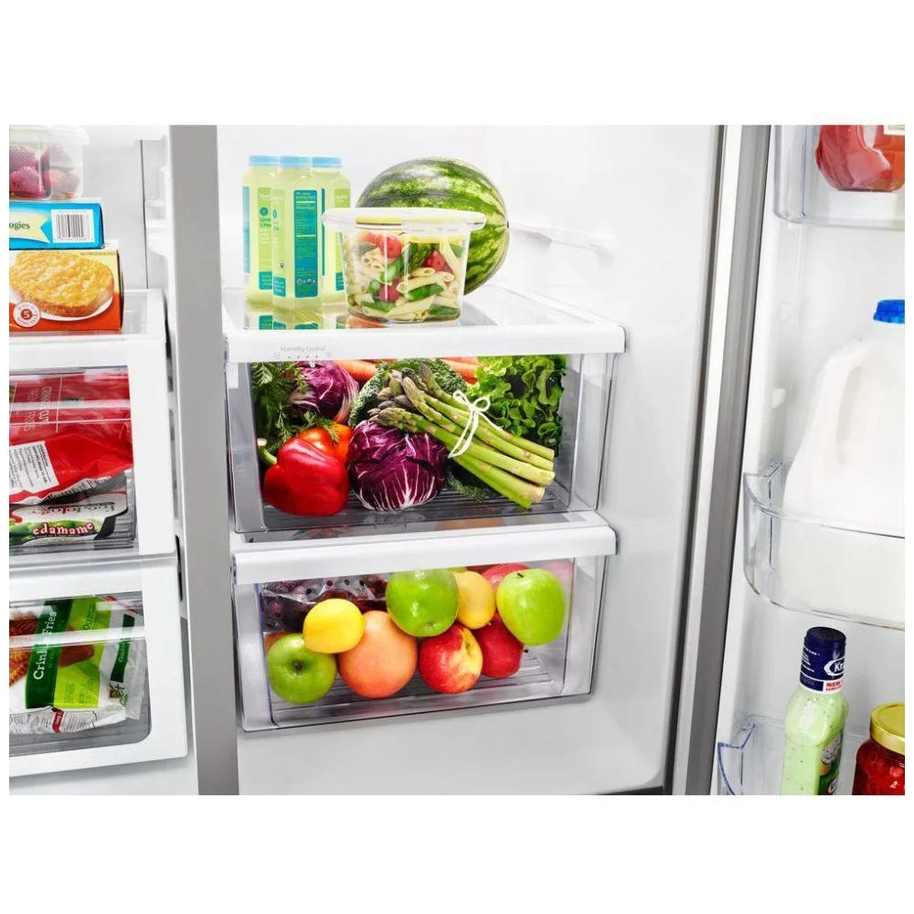 Whirlpool WRS571CIHZ Side by Side Refrigerator, 36 inch Width, Counter Depth, 20.5 cu. ft. Capacity, Water Dispenser (Exterior), Ice Dispenser (Thru Door), Stainless Steel colour