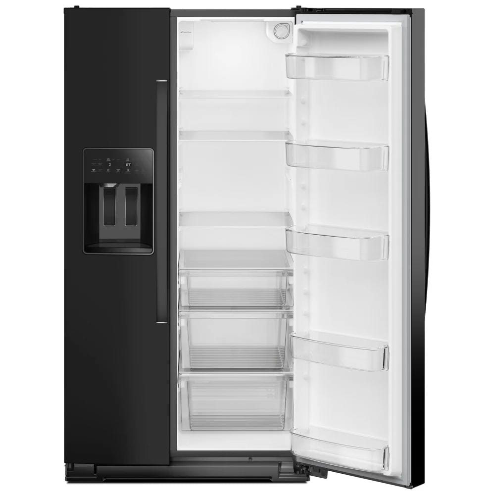 Whirlpool WRSF5536RB 并排式冰箱,36 英寸宽,制冰机(门内),饮水机(外部),28.49 立方英尺容量,黑色
