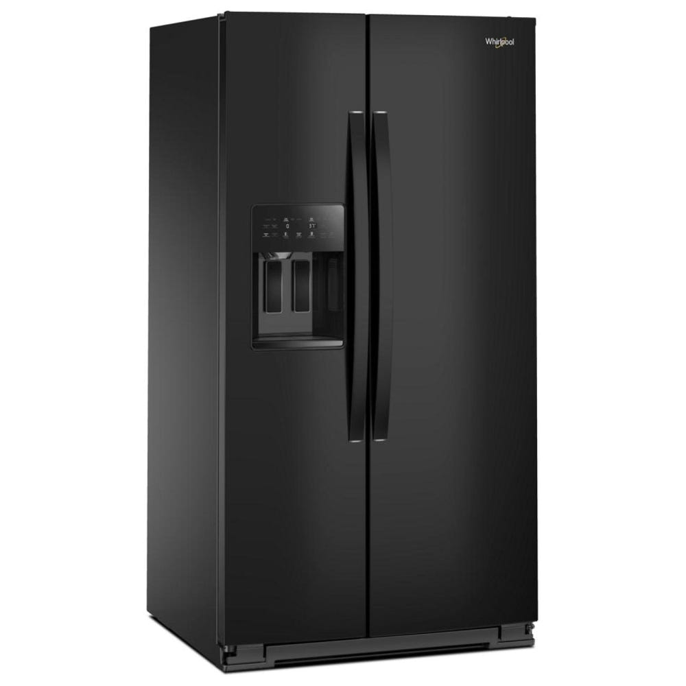 Whirlpool WRSF5536RB 并排式冰箱,36 英寸宽,制冰机(门内),饮水机(外部),28.49 立方英尺容量,黑色