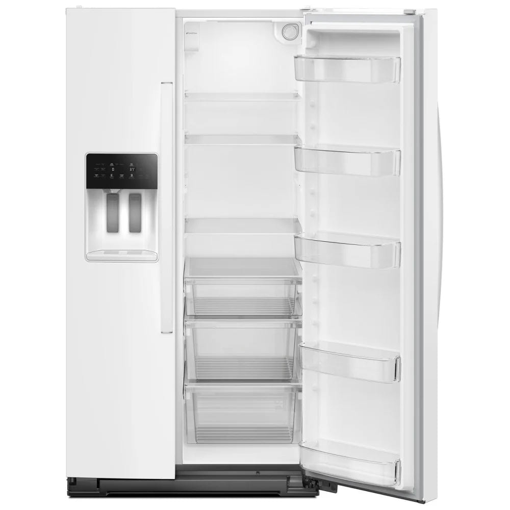 Whirlpool WRSF5536RW 并排式冰箱,36 英寸宽,制冰机(门内),饮水机(外部),28.49 立方英尺容量,白色