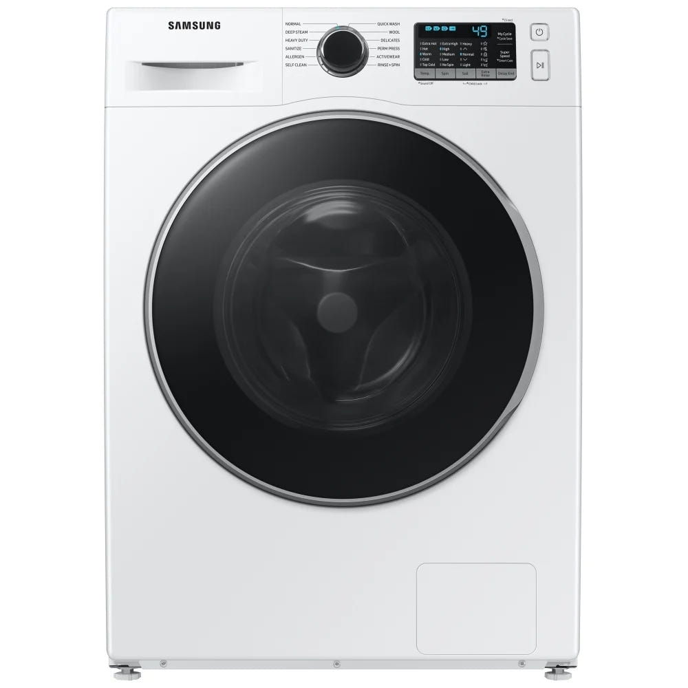 Samsung WW25B6800AW - WW25B6800AW/AC Front Load Washer, ENERGY STAR Certified, 2.9 cu. ft. Washer Capacity, 1,400 RPM Washer Spin Speed, 12 Wash Cycles, 5 Temperature Settings, Steam Clean, White colour
