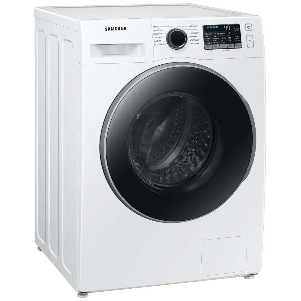 Samsung WW25B6800AW - WW25B6800AW/AC Front Load Washer, ENERGY STAR Certified, 2.9 cu. ft. Washer Capacity, 1,400 RPM Washer Spin Speed, 12 Wash Cycles, 5 Temperature Settings, Steam Clean, White colour