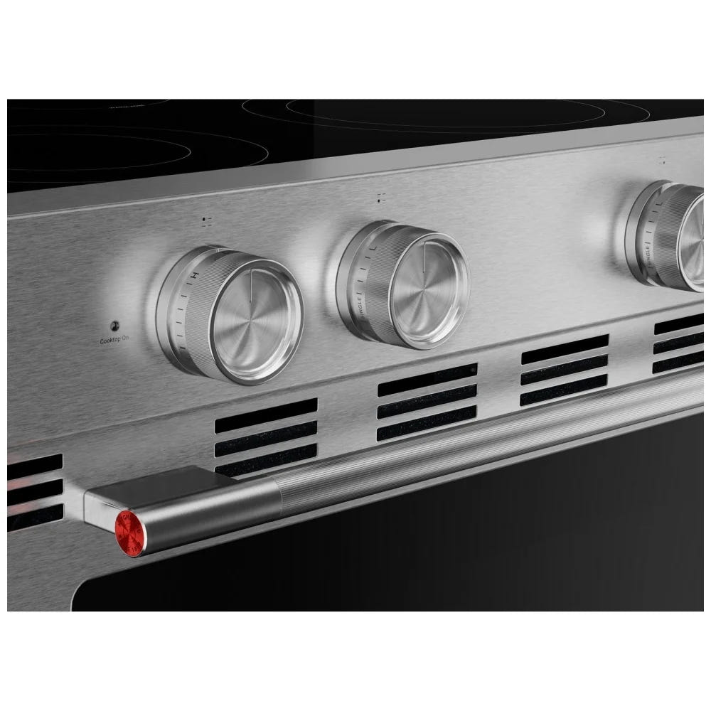 KitchenAid YKFES530SPS 电炉,5.3 立方英尺容量,30 英寸外部宽度,对流,5 个燃烧器,储物抽屉,空气炸锅,3,000 瓦最高燃烧器元件,防指纹不锈钢颜色,Even-Heat™,PrintShield™ 表面处理
