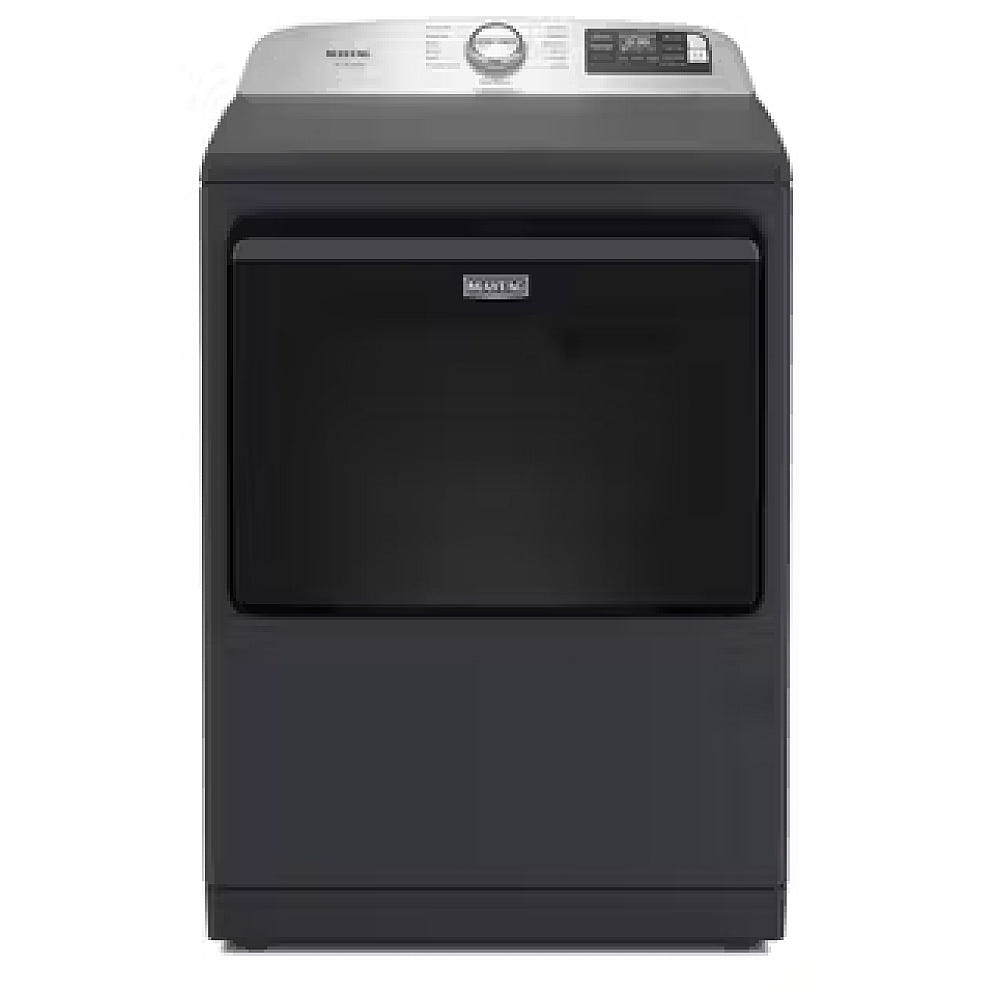 Maytag YMED7205RF 电动烘干机,7.4 立方英尺容量,蒸汽清洁,5 种温度设置,钢制滚筒,支持 Wifi,午夜钢色