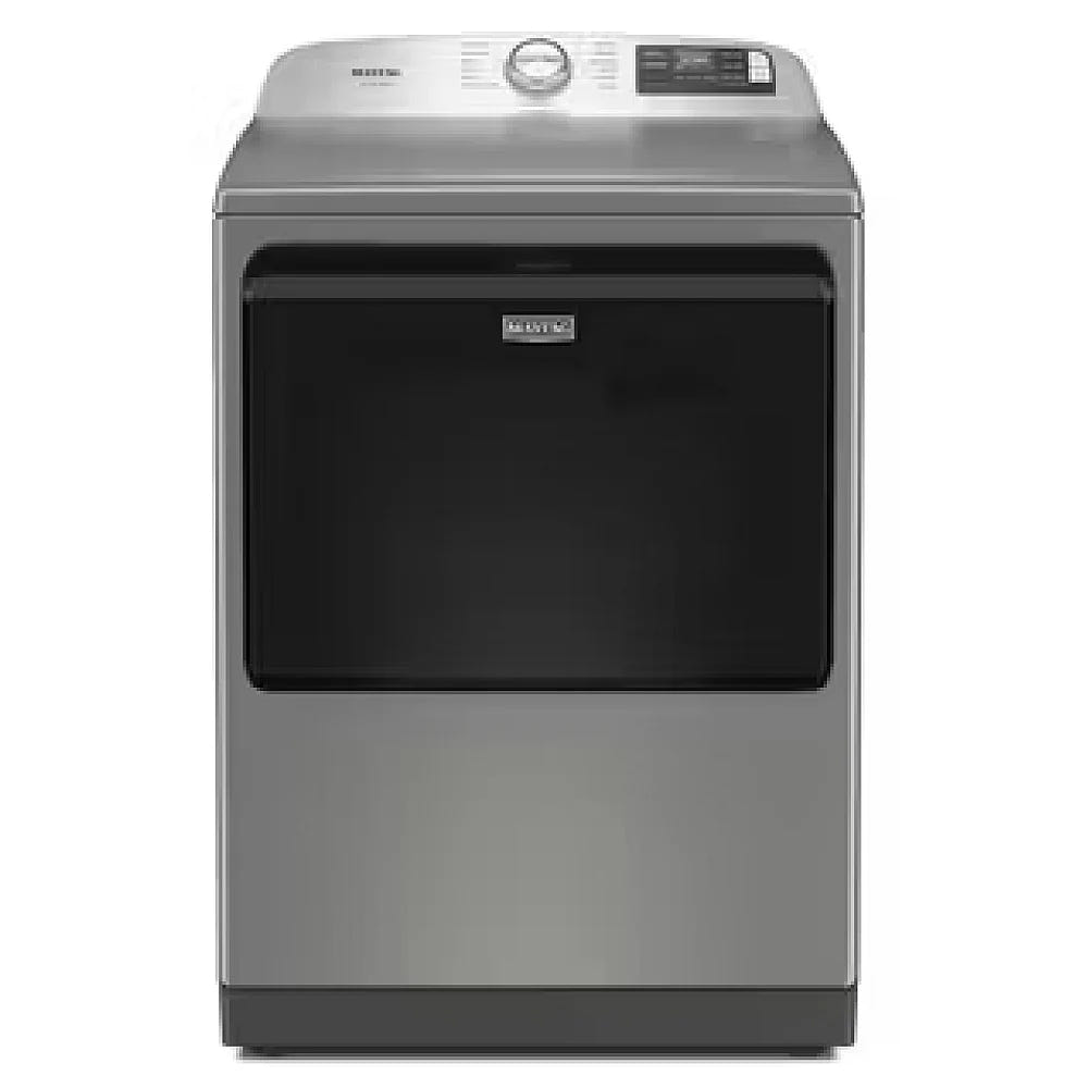 Maytag YMED7205RR 电动烘干机,7.4 立方英尺容量,蒸汽清洁,5 种温度设置,钢制滚筒,支持 Wifi,亮银色